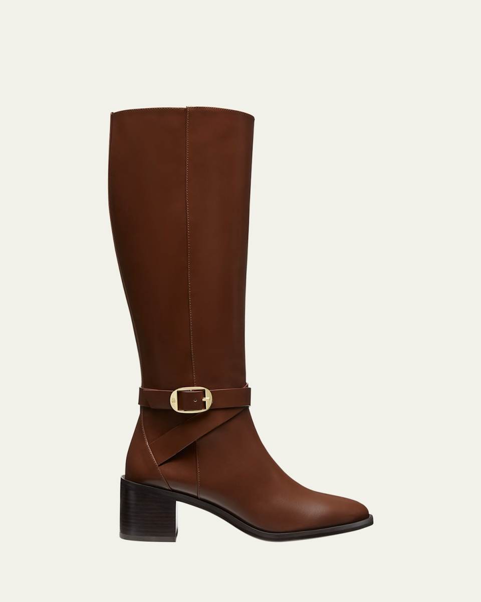 Esme Leather Buckle Knee Boots